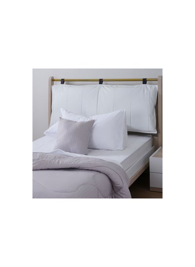 Buy Basic Stripe Roll Comforter 150x220cm - Light Grey in UAE