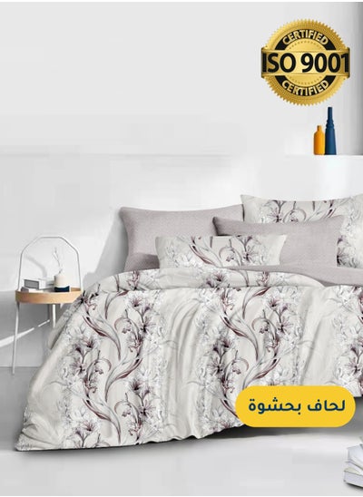 اشتري Microfiber Printed Comforter Sets, Fits 200 x 200 cm King / Double Size Bed, 6 Pcs, With Soft Filling, Celine Series في السعودية