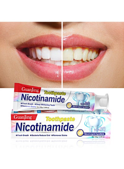 Buy Nicotianmide Toothpaste，Fresh breath niacinamide removes bad breath，whitening toothpaste，toothpaste removes stains and whitens (100g) in Saudi Arabia