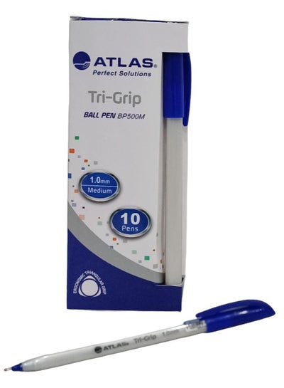 Buy 10-piece- Tri -Grip Ball Pen blue   medium  1.0mm in Saudi Arabia