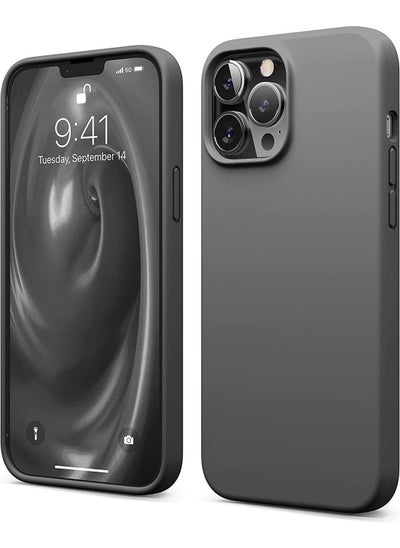 Buy Silicone for iPhone 13 Pro MAX Case Cover - Dark Grey in UAE