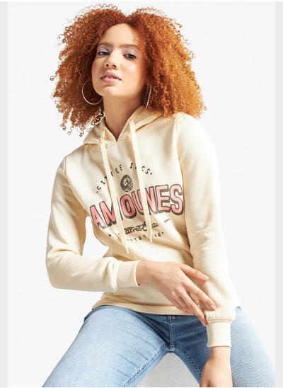 Buy Graphic Drawstring Hoodie in Saudi Arabia