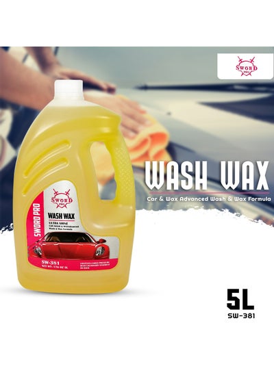 اشتري SWORD PRO SW381 Wash Wax Ultra Shine - 5L Advanced Formula Car Wash and Wax في السعودية