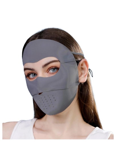 Buy Full-Face Sun Protection Mask, Sun Protection UPF 50+ Face Covers, Breathable Balaclava, Summer Breathable UV Protection Outdoor Wear for Women, Grey in Saudi Arabia