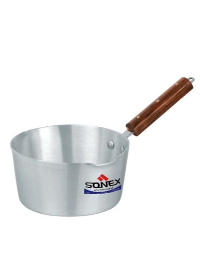 Buy Sonex Classic Milk Pan No.6 – 15 cm Diameter, 1 Liter Capacity, Aluminum Construction, Wooden Handle,Spout Design in UAE