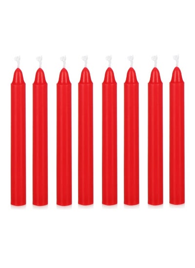 Buy Set of 8 Pillar Candles Red in Saudi Arabia