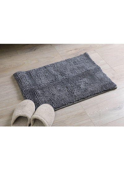 اشتري Fitz Chenille Bath Mat Grey 40X60cm في الامارات