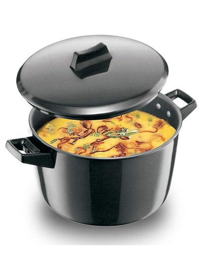 Buy Futura Hard Anodised Cook N Serve Stewpot With Lid Black 5 Liter in UAE