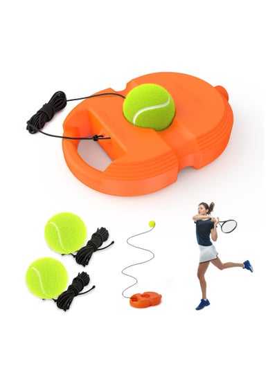 Buy Tennis Trainer Rebound Ball, with 3 String Balls, Solo Tennis Sports Self-Study Training Equipment, for Self-Pracitce, Portable Tennis Practice Training Tools for Beginners, Sport Exercise in UAE