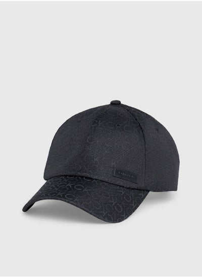 Buy Men's Logo Jacquard Cap -  all-over logo jacquard recycled polyester, Black in UAE