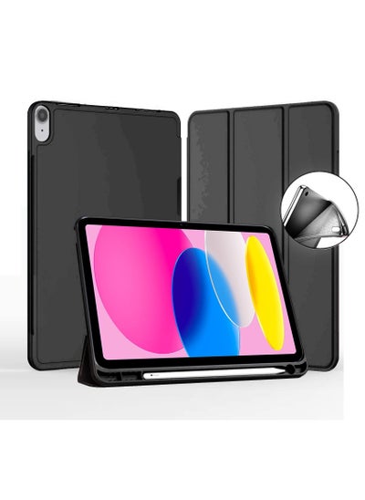 Buy Smart Flip Back Case Cover with Pen Holder For Apple iPad 10 2022 10.9 inch 10th Generation 2022 Black in Saudi Arabia