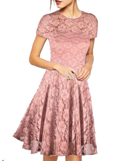 Buy WOMEN`S LACE HALF SLEEVE DRESS WITH LINING in Egypt