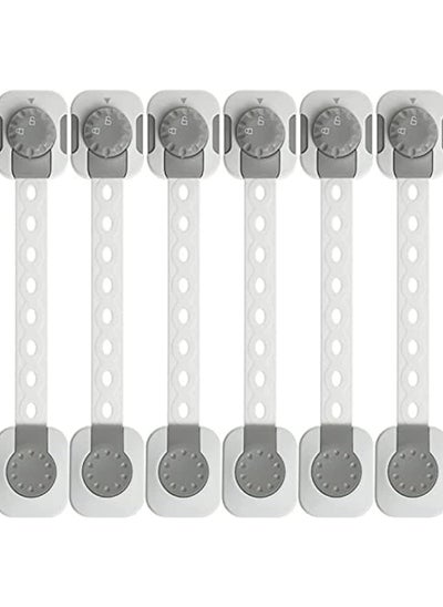 Buy Generic Child Safety Lock, Double Lock,Cabinet Locks Baby Proofing, Baby lock Adjustable Size/Flexible, One Pack in 6 Pcs 3M Adhesive, Easy Adjustable Strap, Multi-Purpose And Two-step Unlocking in UAE