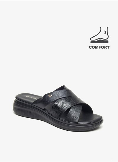 Buy Textured Slip-On Comfort Slide Comfort Sandals in Saudi Arabia