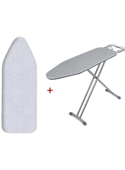 Buy Gray ironing board and board, made in Turkey, with a gray ironing board cover, with a heat-resistant, highly durable silicone liner, size 130 x 46 cm in Saudi Arabia