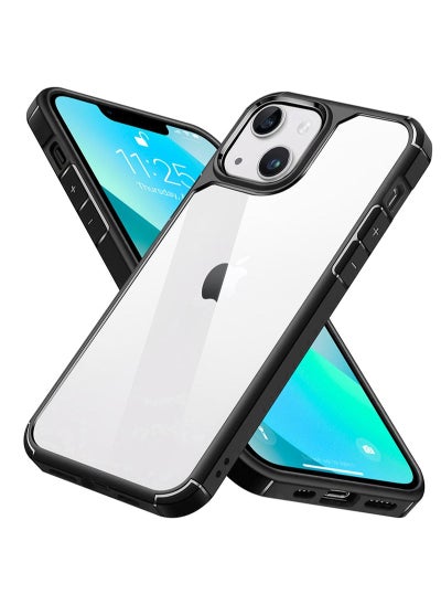 Buy iPhone 13 Mini Case Clear Cover Ultra Thin Silicone Shockproof Hard Back Cases Transparent Protective Slim Phone Case for Apple iPhone 13 Mini 5.4 inch - Black in UAE