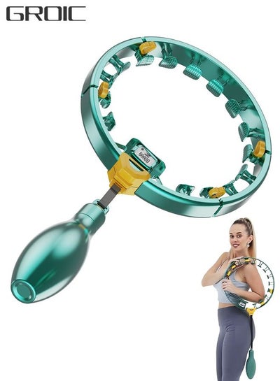 Buy Smart Weighted Hula Hoop for Adults Weight Loss, Removable Massage with Smart Counter Adjustable Size with Auto-Spinning Ball, Best Exercise Hoola Hoops Plus Size Weight Loss Workout in UAE