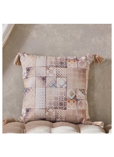 اشتري Mahrgan Viz Printed Patchwork Cushion 40 x 40 cm في الامارات