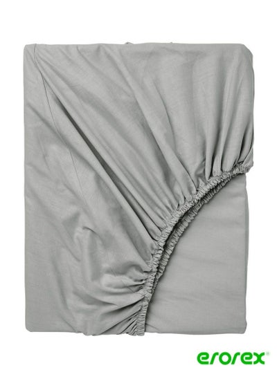 اشتري Fitted sheet light grey 180x200 cm في السعودية