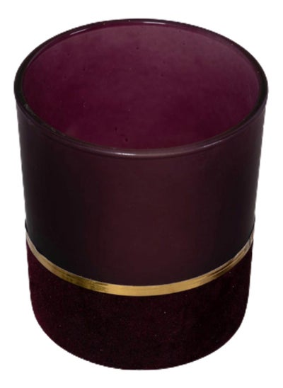 Buy Velvet Tealight Holder, Purple & Gold - 10 cm in UAE