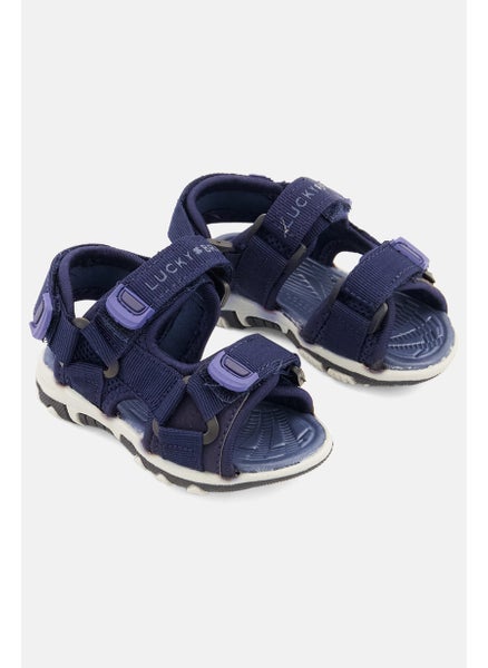 Buy Toddlers Boy Brand Logo Medium Velcro Sandals, Navy in UAE