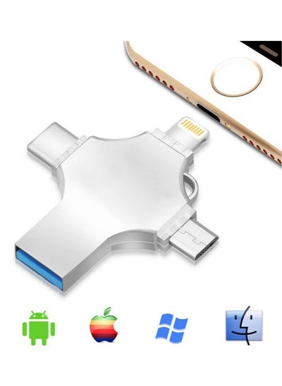 اشتري High Speed 4 In 1 Multi-function OTG USB Flash Drive Type-C Pen drive 3.0 Memory Disk For iPad Android iOS PC 128GB في الامارات