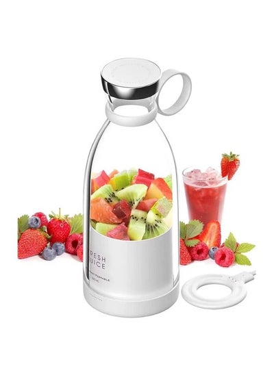 اشتري Portable Blender Personal Blender Portable Electric Juicer Kettle Bottle for Shakes, Mini Fruit Battery Rechargeable Portable USB Blender Smoothie maker White في الامارات