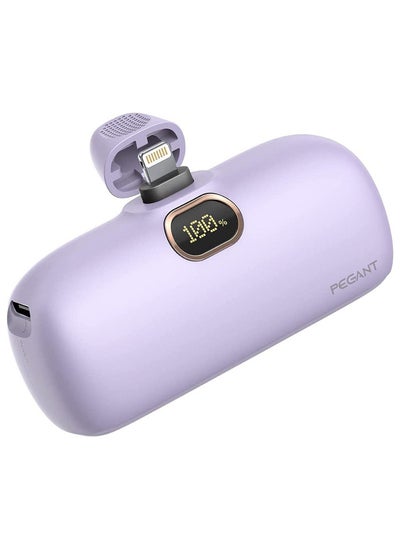 Buy 5000mAh Mini Power Bank with 18W PD3.0 Fast Charging, Compact and Portable Charger Small External Powerbank Battery, Compatible with iPhone, iPad, AirPods, MacBook (Purple) in UAE