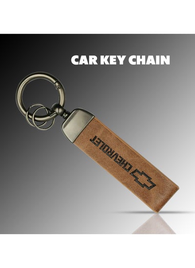 Buy Car Key Chain Super Finish Metal Ring PU Leather Strap Keychain Home Key Chain Car Keychain Chevrolet - 1Pcs in Saudi Arabia