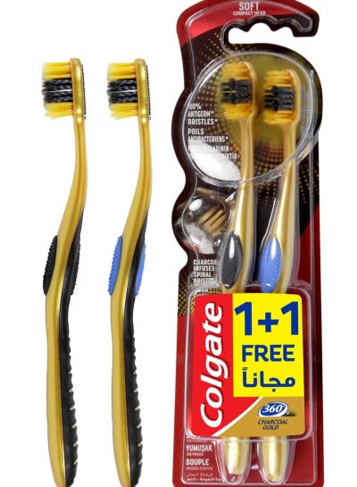 Colgate Max White Soft With Charcoal Gold Toothbrush 1+1 Free price in ...
