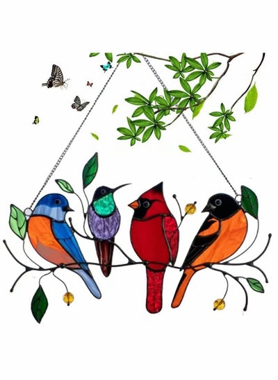 اشتري Spring Birds, Painted Epoxy Glass, SYOSI Window Ornament Art Chain, Metal Bird Series, Art Ornaments Pendant Hanging, for Windows or Doors Home Decoration, Gifts for Bird Lovers（4 Birds） في السعودية