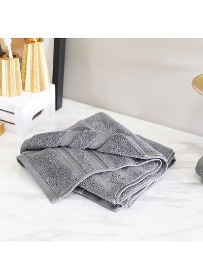 اشتري Danube Home Flossy Advance Hand Towel 100% Cotton 650 gsm Lightweight Everyday Use Face Towels Ultra Soft And Highly Absorbent For Bathroom Gym L 41 x W 76 Cm-Dark Grey في الامارات