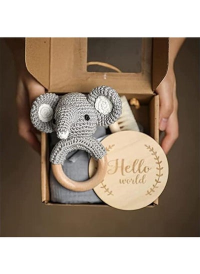 Buy Baby Gift Set for Newborn New Baby - 6 PCS Newborn Baby Essentials - New Born Baby Girls Gift & Baby Boy Gifts for Baby Shower (Elephant) in Saudi Arabia