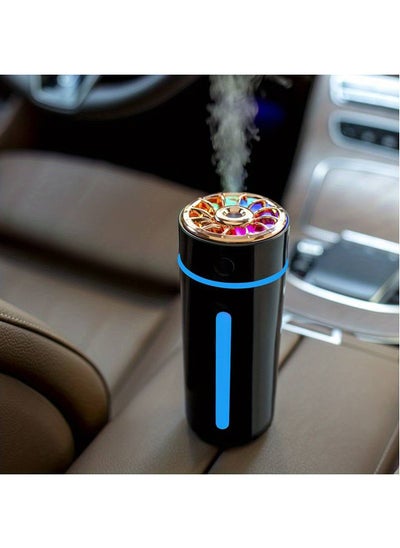 Buy Portable Mini Humidifiers, Personal Desktop Cool Mist Air Humidifier with Rotatable Colorful Night Light, Auto Shut-Off, Super Quiet for Bedroom Car Office Home (Black) in Saudi Arabia