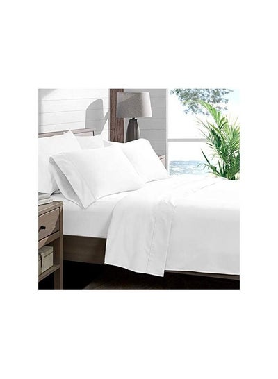 Buy Mercury Collection 144 Thread Count  WHITE BEDSHEET 3 PCS SET in UAE