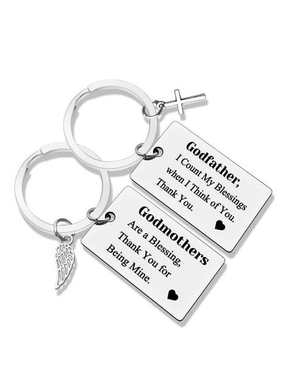 Buy Godparent Gifts From Godchild Godmother/Godfather Keychain Set Thank You Gifts Baptism Gifts For Godparents Christening Gift Godparents Announcement Gifts First Communion Gifts in UAE