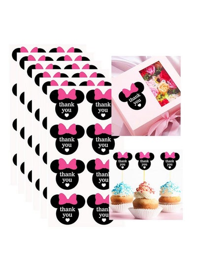 اشتري M Ickey Mi N Nie A Mou Se Thank You Stickers 2.38 X 2 Inch Mick Ey Ears Thank You Labels For Envelope Seals Birthday Baby Shower Party 200 Pack في السعودية