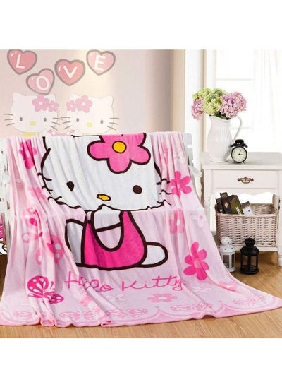 Buy Cartoon Hello Kitty Blanket Cute Baby Nap Blankets Soft Warm Skin-Friendly Flannel Anime Pattern Bedding Supply for Winter Home in UAE