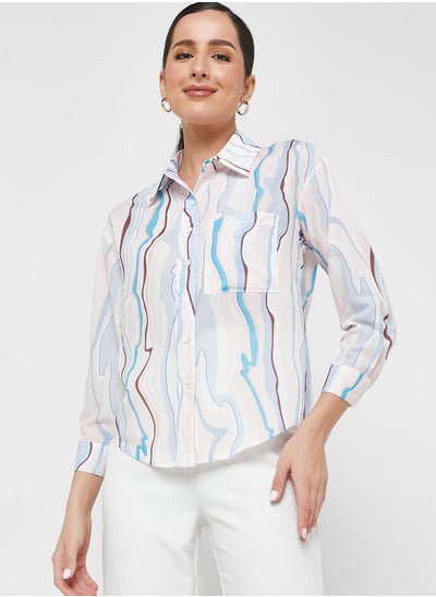 Buy Printed Pocket Detail Shirt in UAE