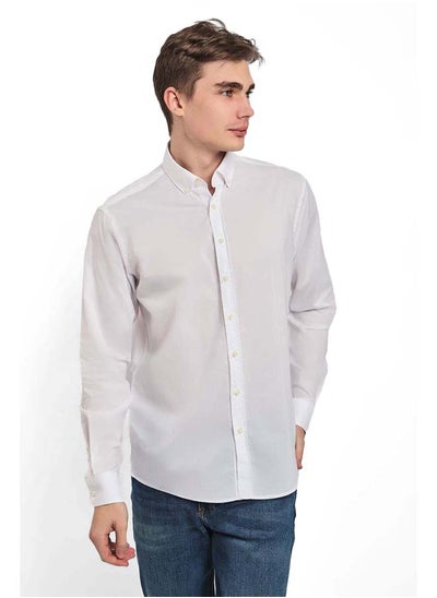 Buy Fancy Regular Fit Poplin Cotton Shirt With Long Sleeves in Egypt