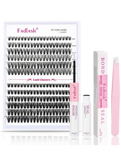 Buy FADLASH DIY Eyelash Extension Kit, 240Pcs Lash Clusters with Bond and Seal, Applicator Tool, D Curl Thin Band Kit Easy to Apply (30D+40D Kit), Black, Pack Of 1, 30 g in Saudi Arabia