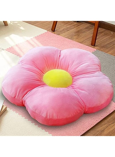 Buy Floral Pillow Cushion Adorable Room Decor For All Ages 20" X 20" Floor Pillow For Reading And Leisure 50 X 50 Cm Pink in Saudi Arabia