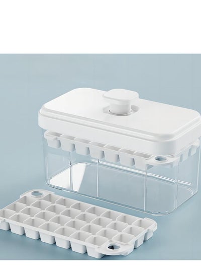 Buy Mini Ice Cube Tray with Lid and Bin, 60 pcs Ice Cube Trays for Freezer, Ice Cube Mold, Ice Molds Spill-Resistant Removable Lid & Ice Scoop, Ice Cube Tray Mold for , Tea, Coffee((white) in UAE