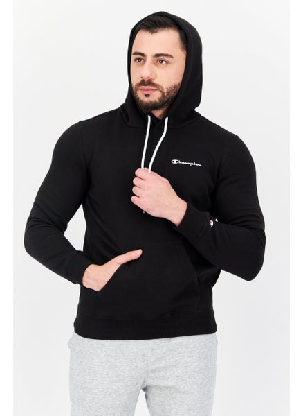 Buy Men Sportswear Fit Brand Logo Training Hoodies, Black in UAE