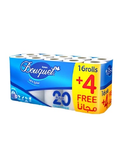 Buy 20-Piece Bouquet High Absorption Toilet Tissue Roll Set White 22 x 22 x 52 cm TT32EB2020P11 in Saudi Arabia