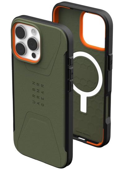 اشتري UAG Civilian MagSafe for iPhone 16 Pro Max Case Cover [20 Feet Drop tested]  - Olive Drab في الامارات