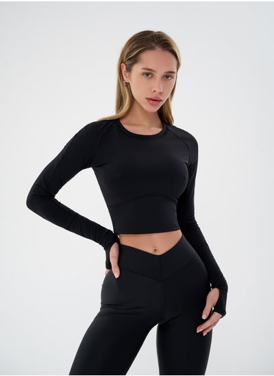 اشتري Bona Fide Compression Shirts for Women – Long/Short Sleeve Women’s Workout Crop Top - Designed for Gym, Workout and Running في الامارات