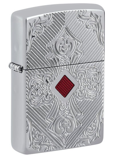 Buy Zippo AE401573 167 Cross Armor High Polish Chrome Windproof Lighter in UAE