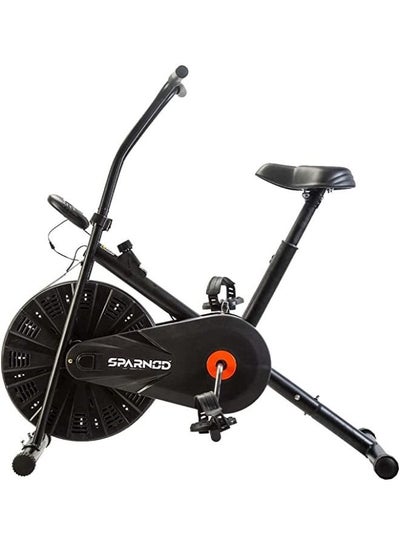 Buy Sparnod Fitness SAB-04_R Upright Air Bike Exercise Cycle for Home Gym Adjustable Resistance, Height Adjustable seat in UAE
