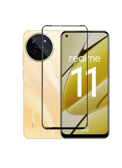 Buy 5D Full Glass Screen Protector For Realme 11 4G Black Frame in Egypt